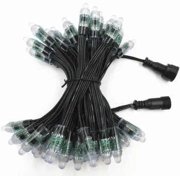 

DHL/FEDEX/UPS FREE SHIPPING 5V 500/1000pcs WS2811 RGB Pixel,12mm Smart Bullet Pixel Nodes,Black wire 4in Spacing IP68 waterproof