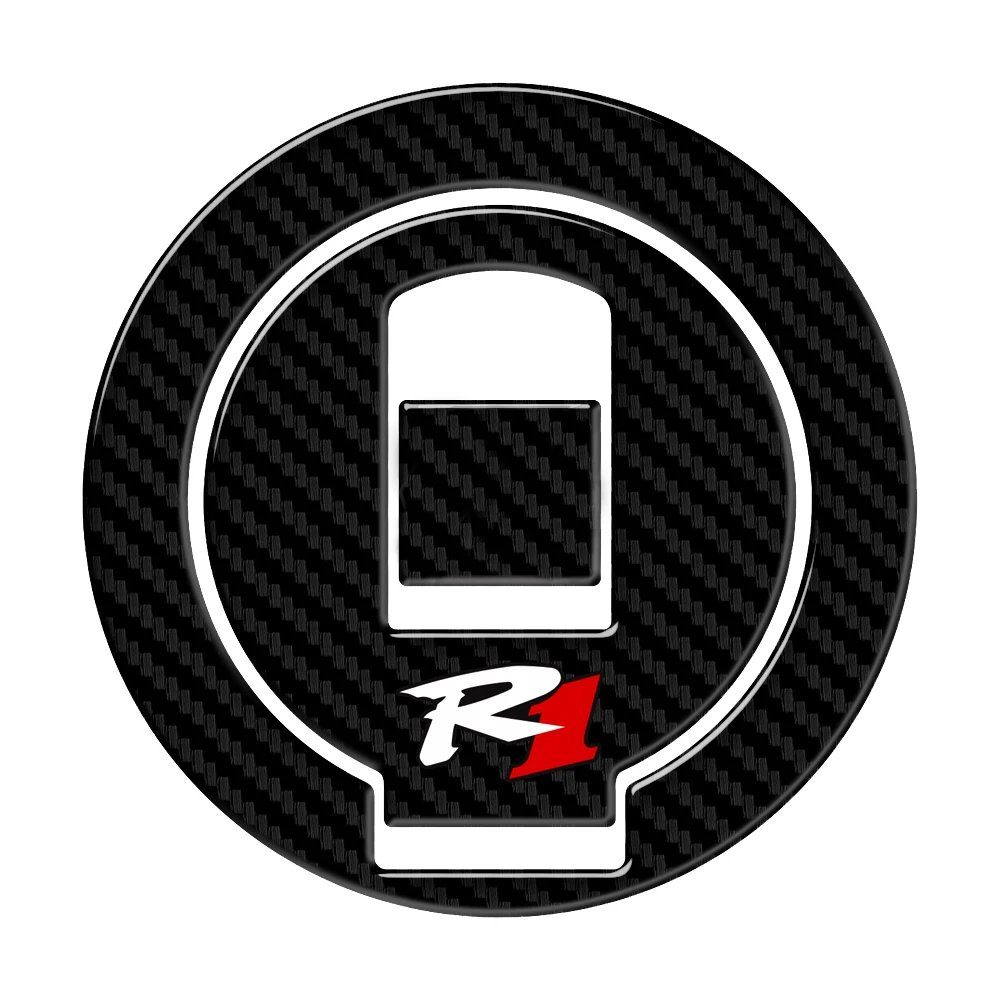 R1 sticker Tank Cap Cover Pad 98-99 Motorcycle Fuel Gas Cap Protector Decals Case for Yamaha YZF-R1 R1 1998 1999 3D Carbon-look