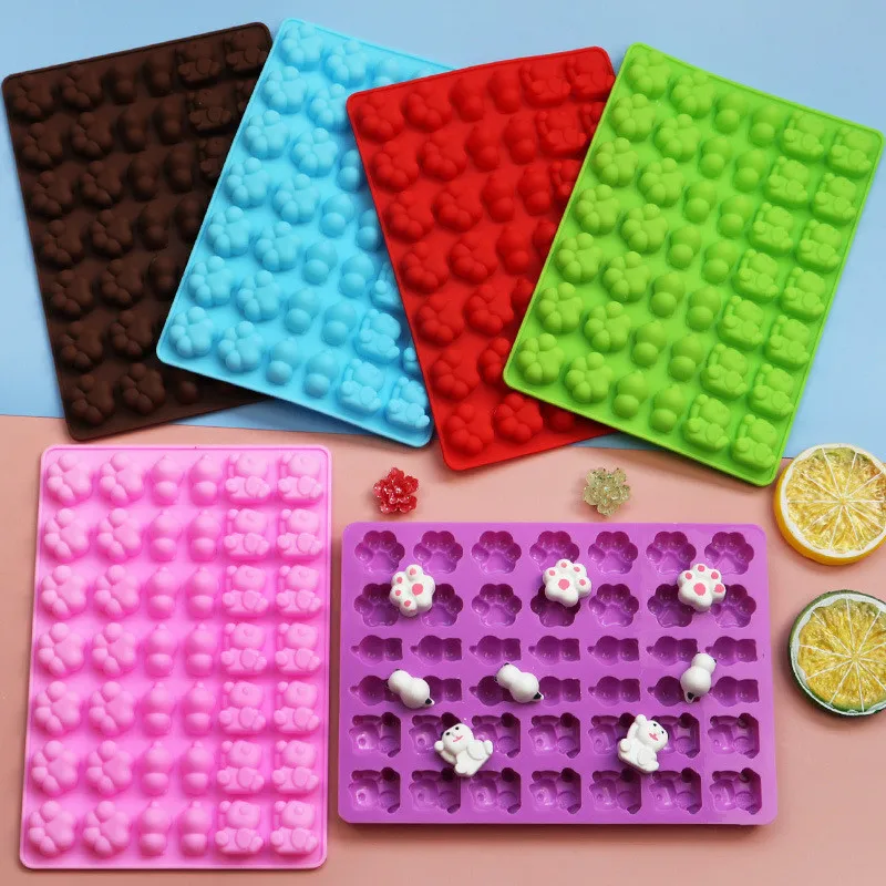 

42 Cavity Silicone Mold Mini Panda Cat Claw Shape Chocolate Mold Candy Cookie Baking Mould Fondant Mold Cake Decorating Tools