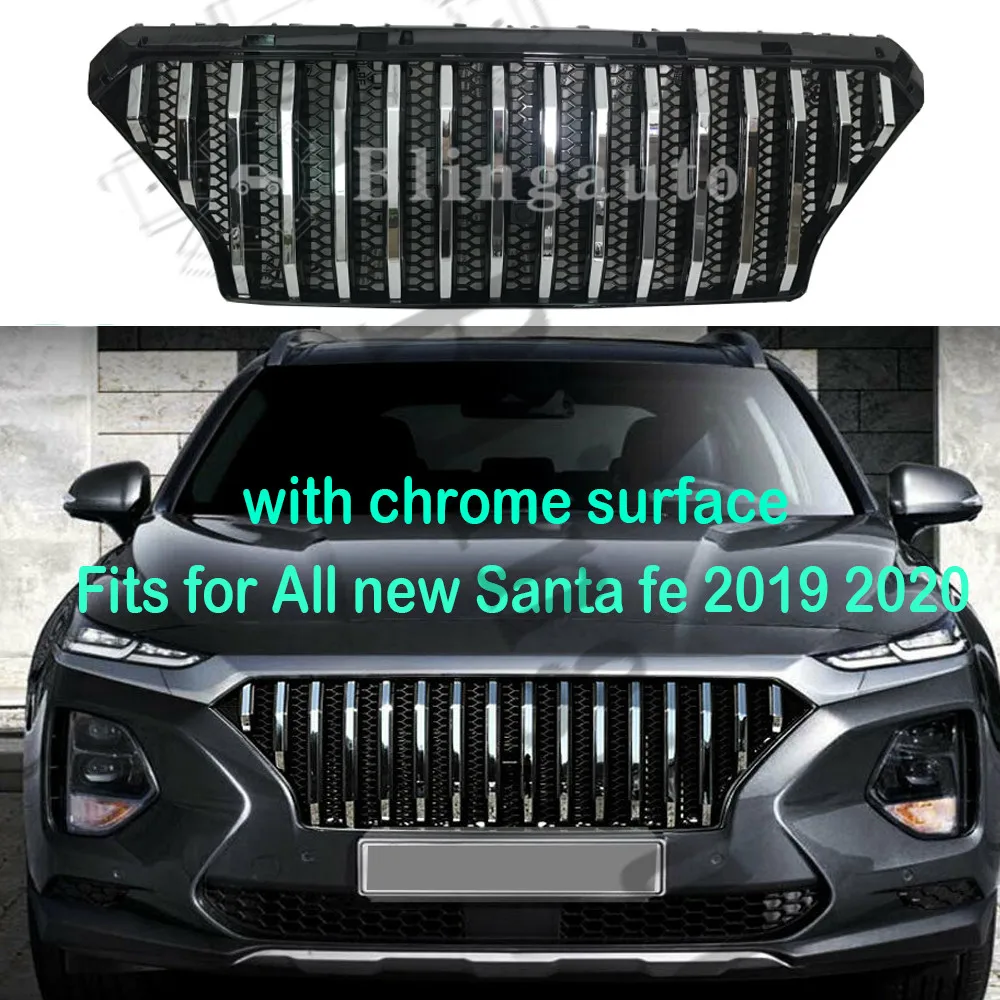 Передняя решетка радиатора подходит для H yundai all new Santafe TM 2019 2020 Santa fe chrome ABS gloosy