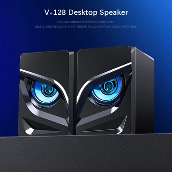 

New bluetooth V-128 Desktop Mini USB 2.1 Subwoofer Upgrade Computer Speaker Mobile Phone Notebook Small Stereo