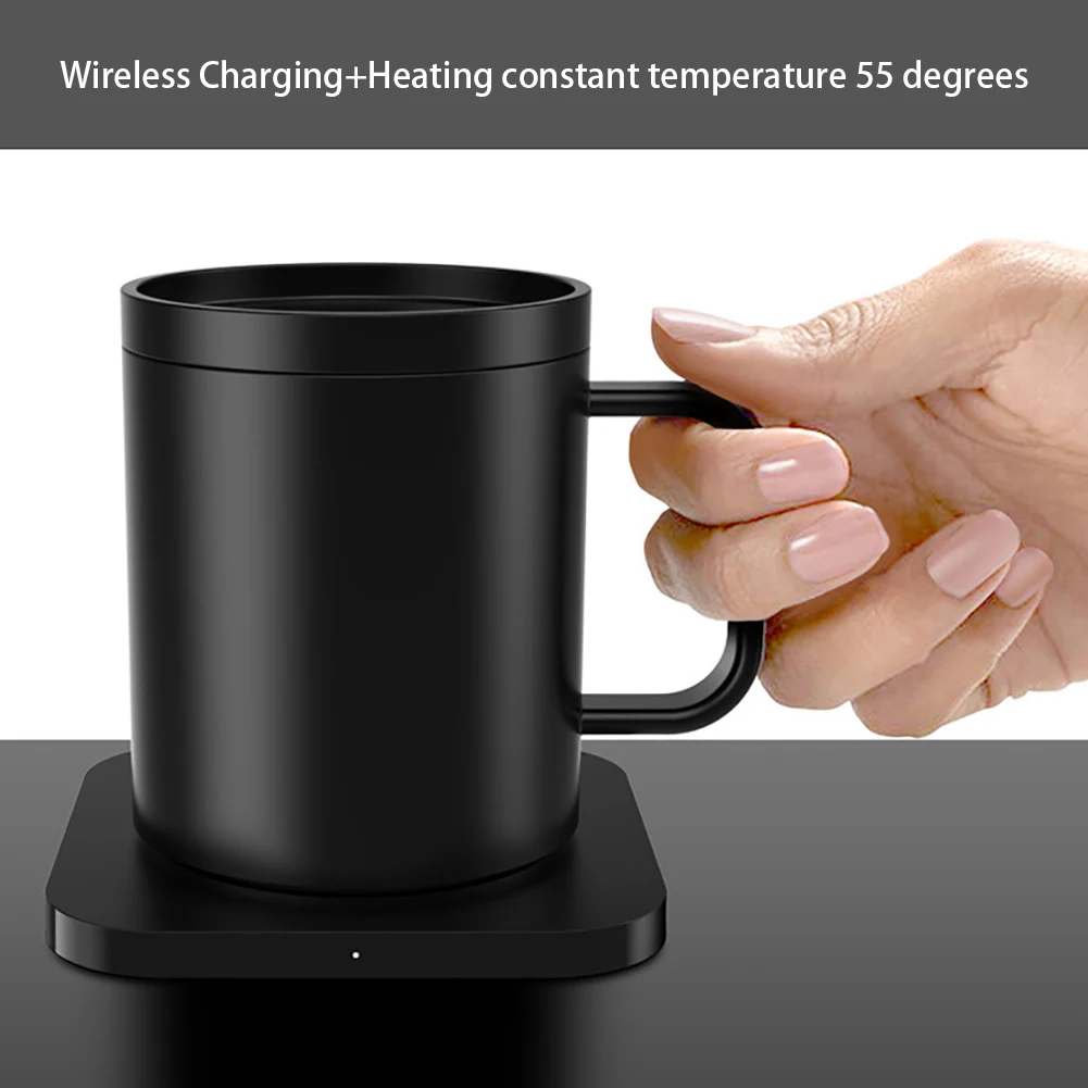 

Automatic Induction 55 Degree Thermostat Cup Ceramic Winter Automatic Heating Constant Temperature Coffee Tea Milk Thermos Cup