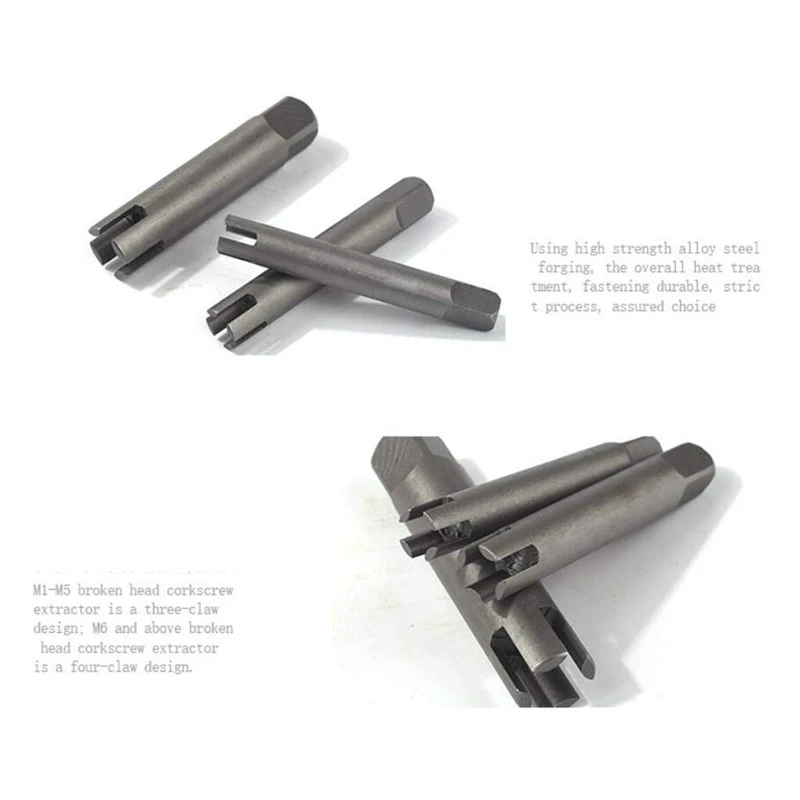 Premium Broken Head Tap Remover Stripped Screw Tap Extractor Set Broken Wire Screw Remover Tools Screw Extractor Wrench Set Dril