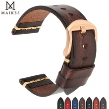 Ремешок для часов Maikes из натуральной кожи для Galaxy Watch ремешок 18 мм 20 мм 22 мм 24 мм ремешок для часов Tissote Timex Омега наручные браслеты