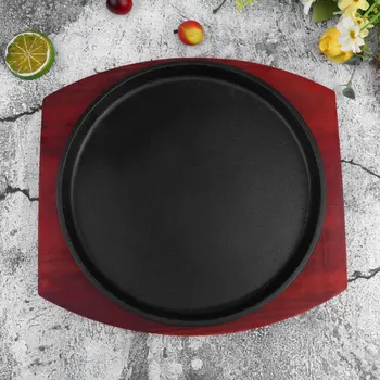 

1PC 24CM Roasting Tray Non-Stick Barbecue Plate Teppanyaki Beef Steak Tray Round Baking Pan