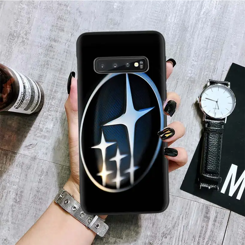 Автомобильный Логотип Subaru черный чехол для samsung Galaxy S10+ Plus Lite Note 10 9 8 S9 S8 J4 J6+ Plus S7 S6 Edge чехол для телефона Coq
