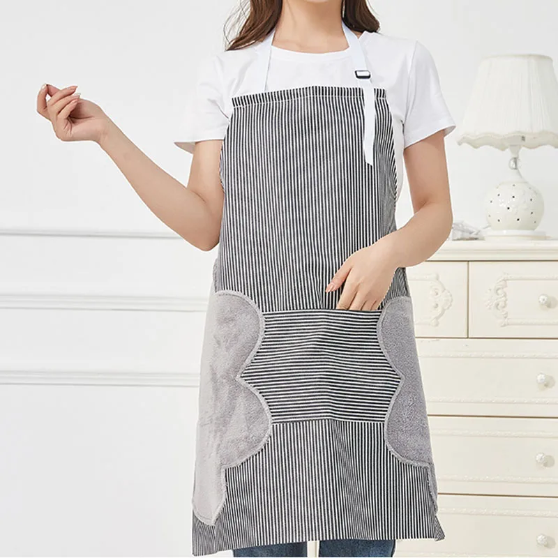 Home Cooking Baking Apron For Kitchen Cafe Shop BBQ Waterproof Dustproof Anti-oil Antifouling Kitchen Apron Women AbsorbentTowel