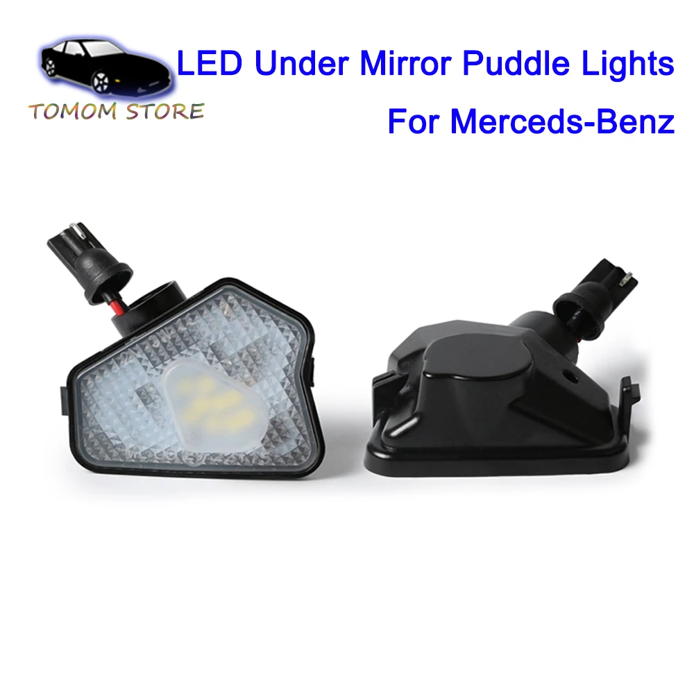 

2pcs car xenon white led side under mirror puddle lights for Benz W176 W204 W242 W246 C207 A207 W212 C216 W221