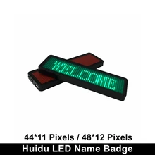 Одиночный Зеленый Huidu перезаряжаемый светодиодный знак имени, Smd Программируемый прокручивающийся светодиодный Тег Имени