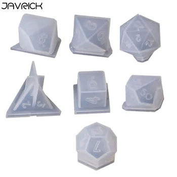 

7 Shapes Dice Fillet Square Triangle Dice Mold Crystal Epoxy Resin Mold Kit Dice Digital Game Silicone Mould Art Craft