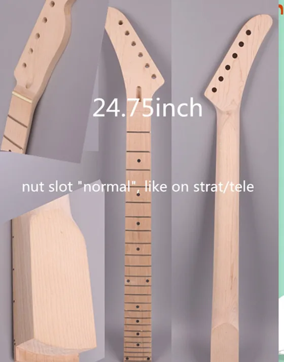 24.75 inch neck Электрогитара шеи 25,5 дюймов 24 лада клен банан головной платок левая рука - Цвет: 24.75 inch neck