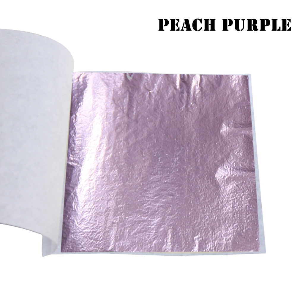 Peach Purple Имитация листов золотого листа фольга бумага 10 шт. 8X8,5 см для художественных ремесел статуя украшения ногтей красочный золотой лист фольга бумага позолота - Цвет: Peach Purple
