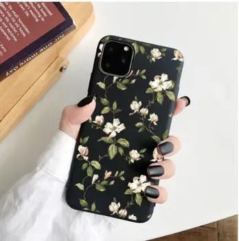 

Leopard Flower Print Phone Case For Appl Phone X 6s 7 Plus 8 Plus Case Soft Silicon Cover For Phone XR XS 11Pro Max Case
