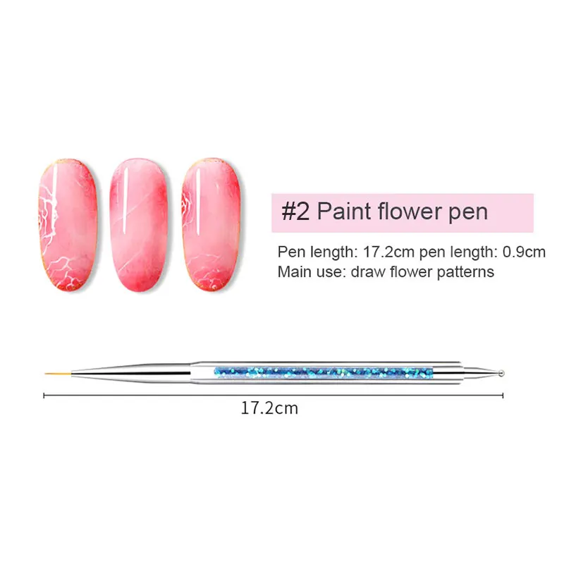 painting pen Набор дозаторных ручек Хрустальная фототерапия ручка, ноготь, щетки 7 г пластиковая ручка для ногтей светящаяся живопись - Цвет: painting pen