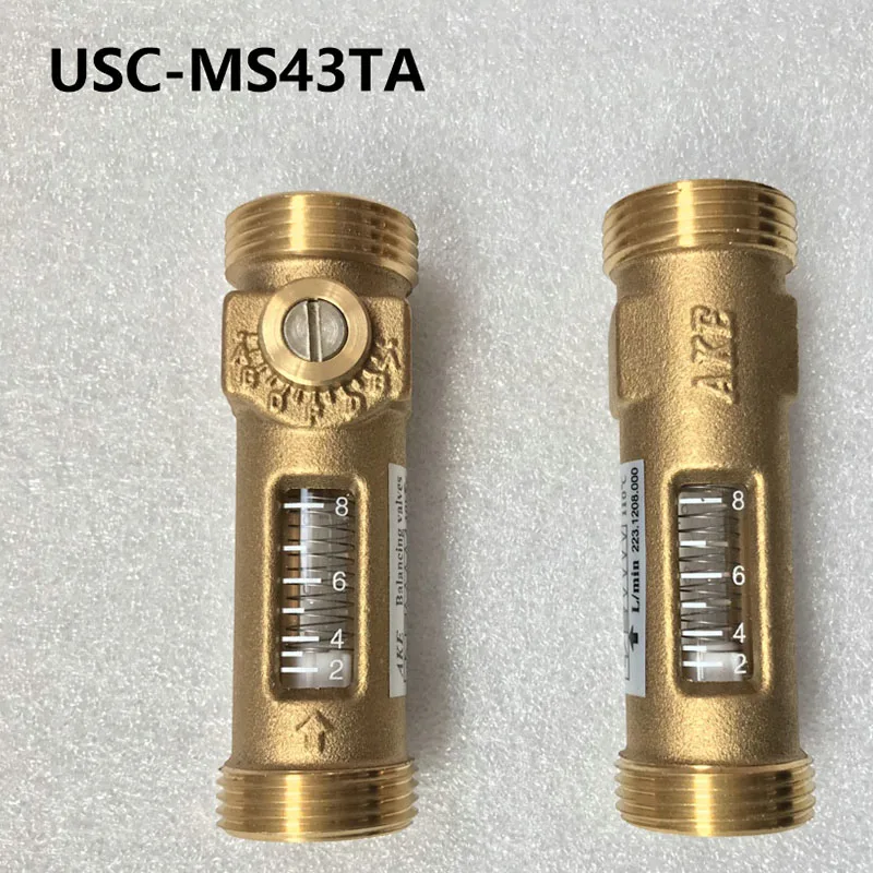 USC-MS43TA 2-8л/мин прямое считывание расходомер(расходомер) Латунь G3/4 дюйма мужской и G3/4 дюйма мужской пружинный механический поплавок