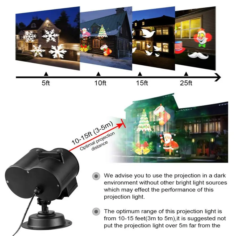 20 узорная карточная проекционная лампа диско-светильник вечерние светильник s сценический светильник рождественские украшения для дома