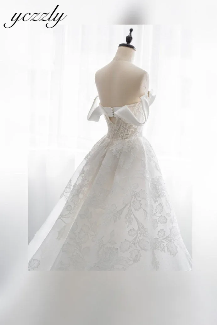 Robe De Mariee свадебное платье плюс размер сексуальное ТРАПЕЦИЕВИДНОЕ кружевное свадебное платье с аппликацией Длинные платья невесты YW32