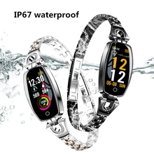 Smart Bracelet Women waterproof IP67 Fashion Smart Wristband Blood Pressure Heart Rate Monitor Fitness Tracker women Clock H8