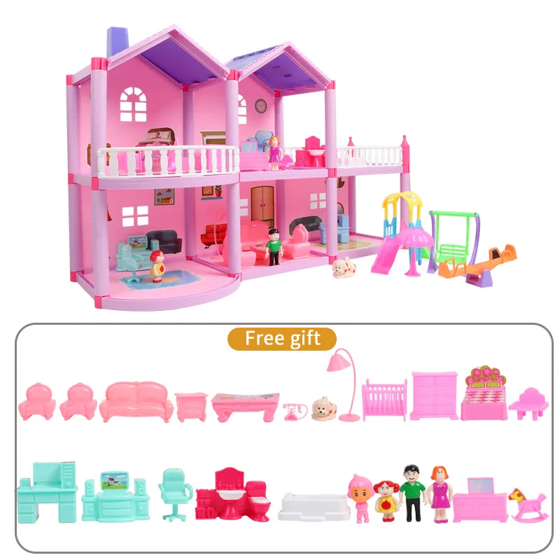 Дети DIY Семья Кукольный дом аксессуары Игрушка с миниатюрной мебели гараж собрать Каса Кукольный дом, игрушки для девочек подарок на день рождения - Цвет: A969-1