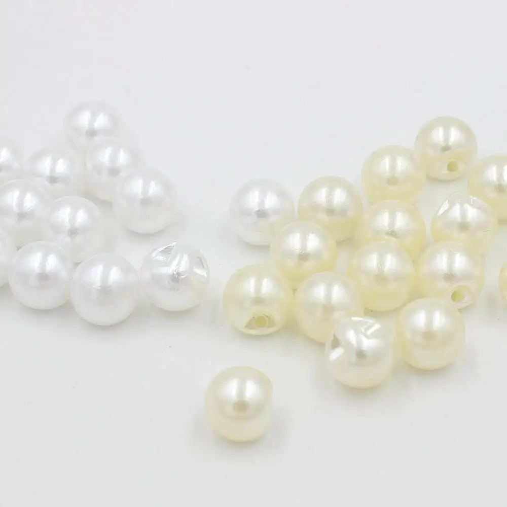 

8,10,12mm Side Hole Imitation Pearls Round Acrylic Deads Button Beads Sewing Loose Beads For DIY Garment Accessories