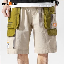 High Quality Men's Cargo Pants Summer New Multi-Pocket Patchwork Knee Length Pants Loose Straight Casual Shorts Male MKD046