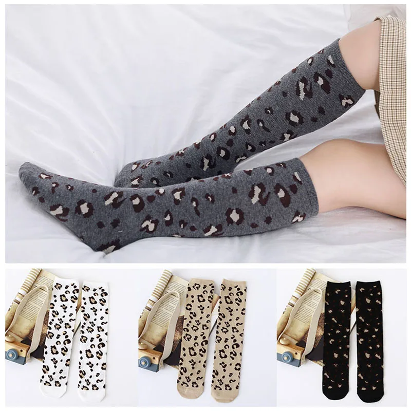 Модные леопардовые носки для мальчиков и девочек мягкие хлопковые детские гольфы Зимние гетры, детские длинные носки Meia Calcetines