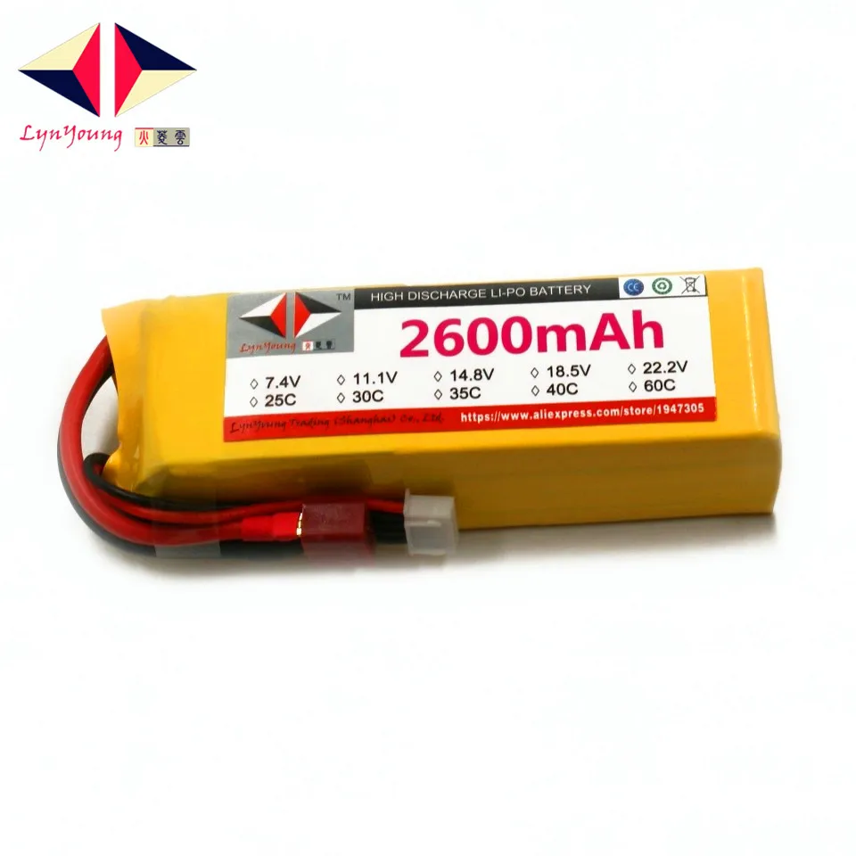 Аккумулятор 14 8 в 2600 мАч 25C 30C 35C 40C 60C 4S Lipo для радиоуправляемой лодки автомобиля
