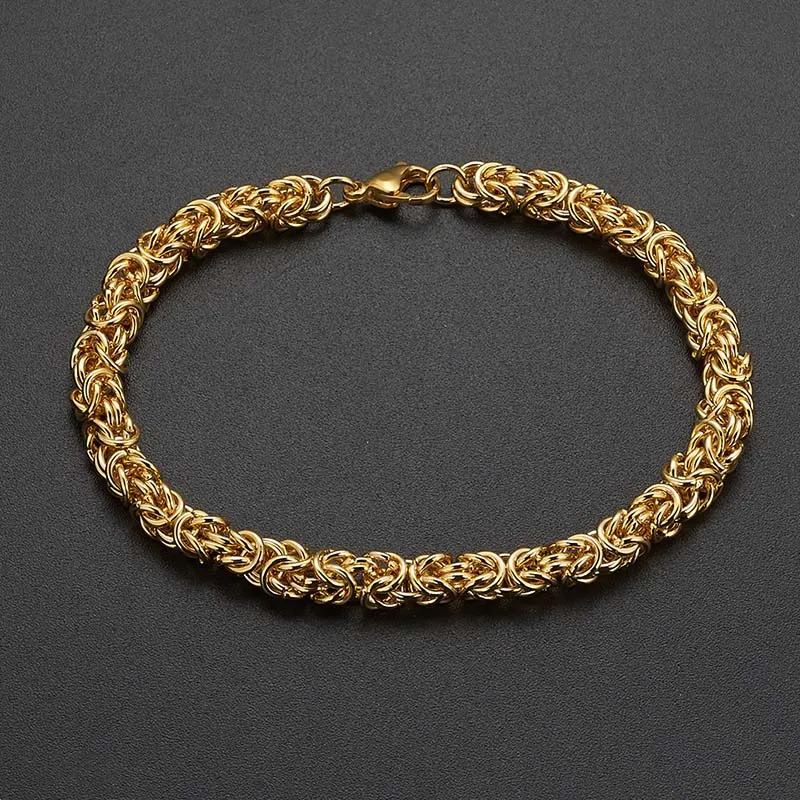 6mm Wide Серебряные мужские золотые браслеты 316L из нержавеющей стали наручный ремешок цепочка мужской аксессуар хип хоп рок-вечеринка ювелирные изделия - Окраска металла: 6mm Wide