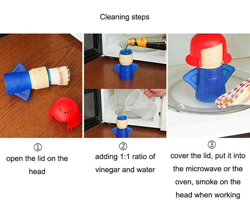 Angry Cool Милая мама для микроволновой печи холодильника очиститель морозильной камеры паровой дезодорант легко очищает в минуты кухонные чистящие инструменты