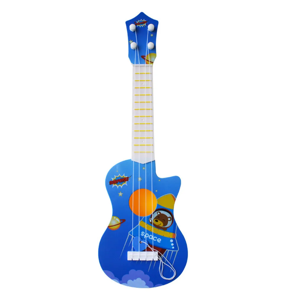 Мини-укулеле, милая имитация гитары, детские музыкальные игрушки, инструменты, Детские ролевые игры, игры, музыка, интерес, развивающая игрушка - Цвет: 46cm blue bear