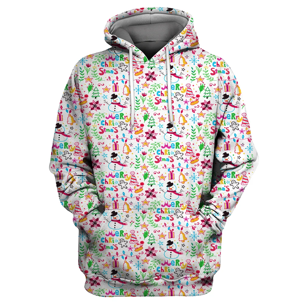 

Showtly Christmas Present and Snowman Women Hoodies Graphic Aesthetic Sweatshirt Kawaii Blouse Oversized Hoodie