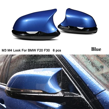 

M3 M4 Look For BMW F20 X1E84 M2 F87 Mirror Cover 1 2 3 4 series F36 F22 F30 Rear View Carbon Look Mirror Cover 6 Pcs gloss black