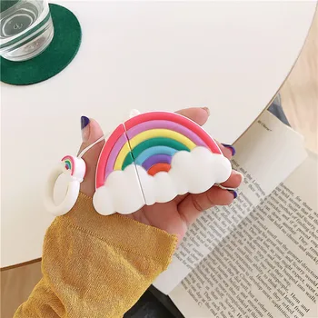 

2019 new design unicorn rainbow silicone cartoon wireless headphone cover for apple airpods charging case BIA623