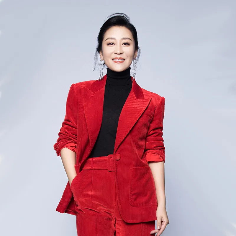 AINIYA delle donne tailleur pantalone di velluto rosso era di temperamento  sottile del vestito 2 pezzi giacca con pantaloni a gamba larga ritagliata  pantaloni Consiglia|Pant Suits| - AliExpress