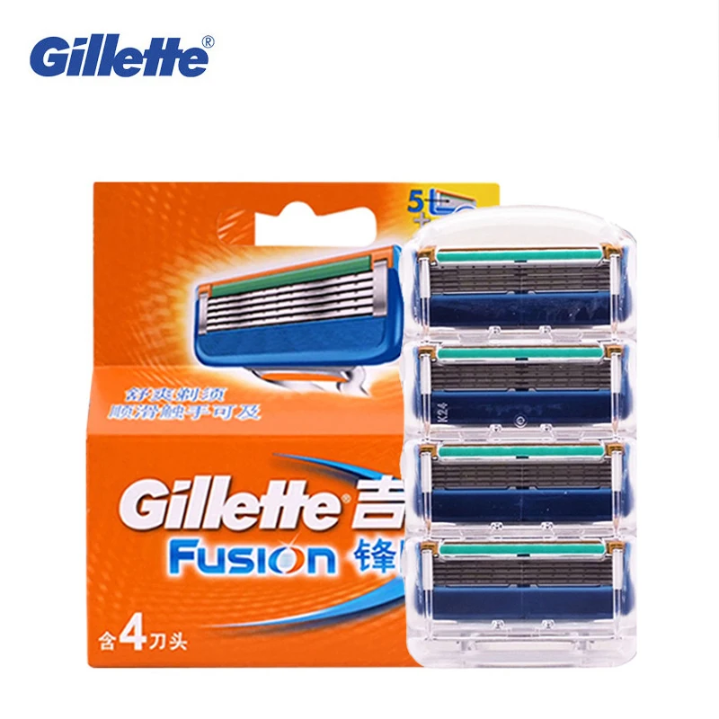 Lame Per Rasoio Da Barba Gillette Fusion Per Uomo Rasoi Per Barba Ricariche Per Lame Di Alta Qualità Più Lisce 4 Teste/Confezione