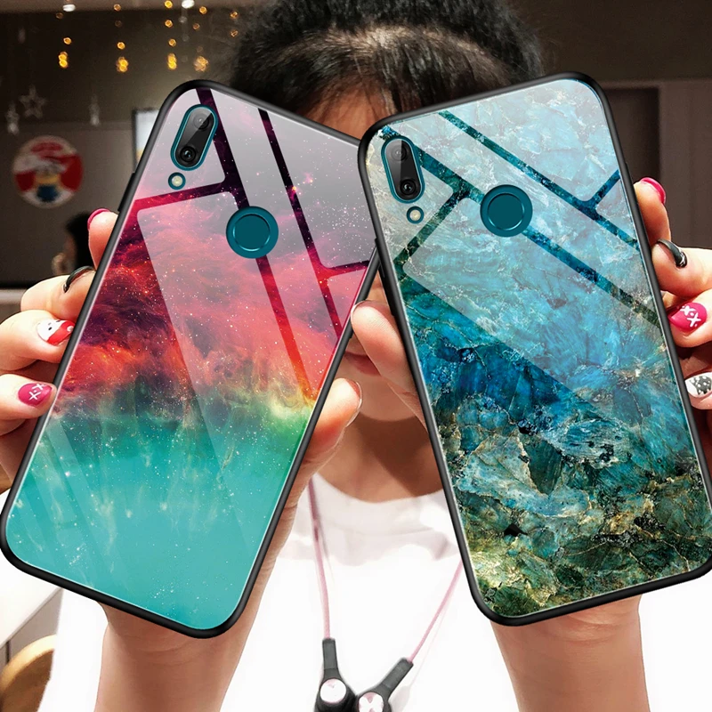 

For Xiaomi Redmi K20 Note 7 Pro Case Hard Colorful Gradient Marble glass Soft Edge Cover For Xiaomi Redmi Note 7 K20 Pro funda