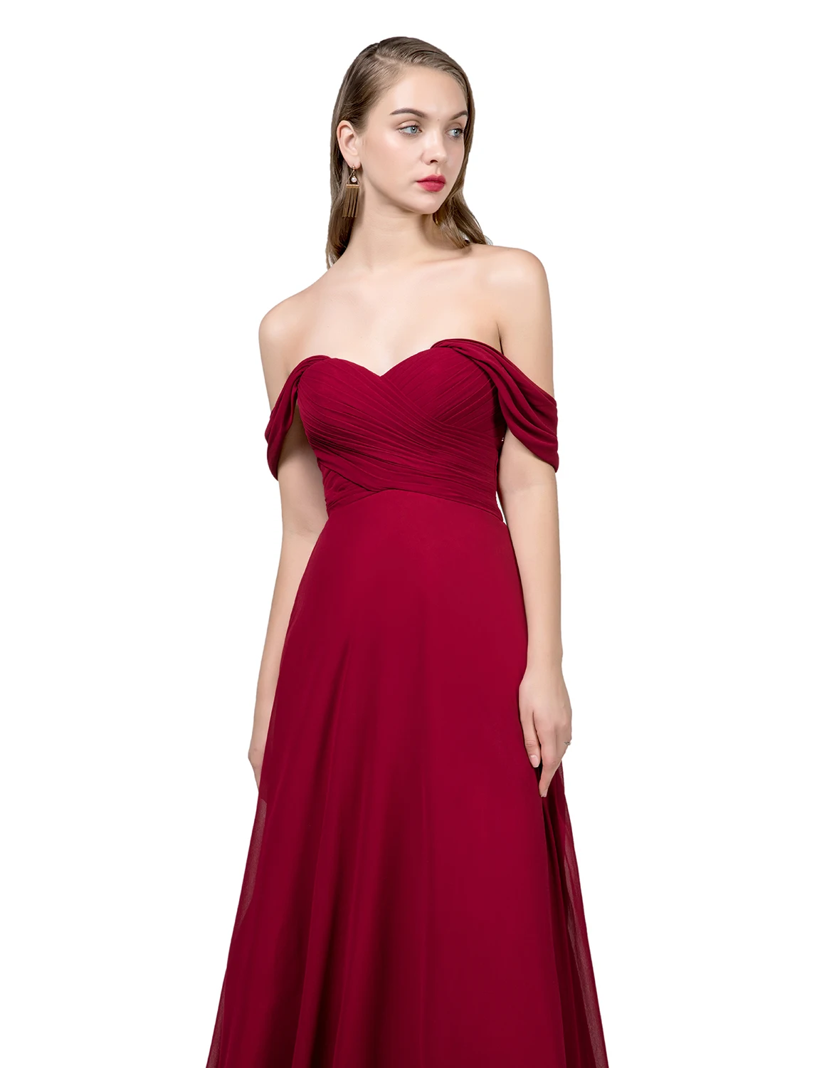 Vivian's Bridal 2019 Sexy милое вечернее платье Элегантное Многоуровневое с открытыми плечами в пол-длина молния цвет настроить шифоновое платье