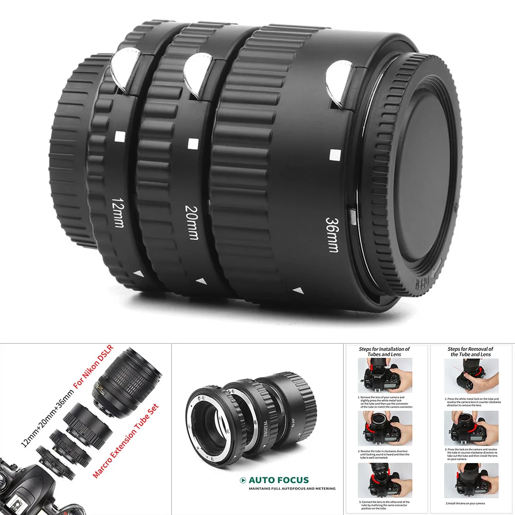 

1 Set Camera Extension Tube Automatic Focusing Microspur Photography Ring for Nikon OUJ99