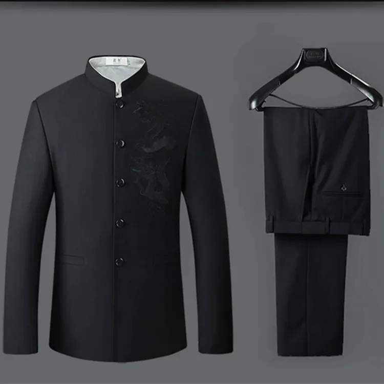 

1 New Style MEN'S Suit Set Men's Suit Korean-style Sun Yat-sen Costume Chinese-style Wedding Formal Dress