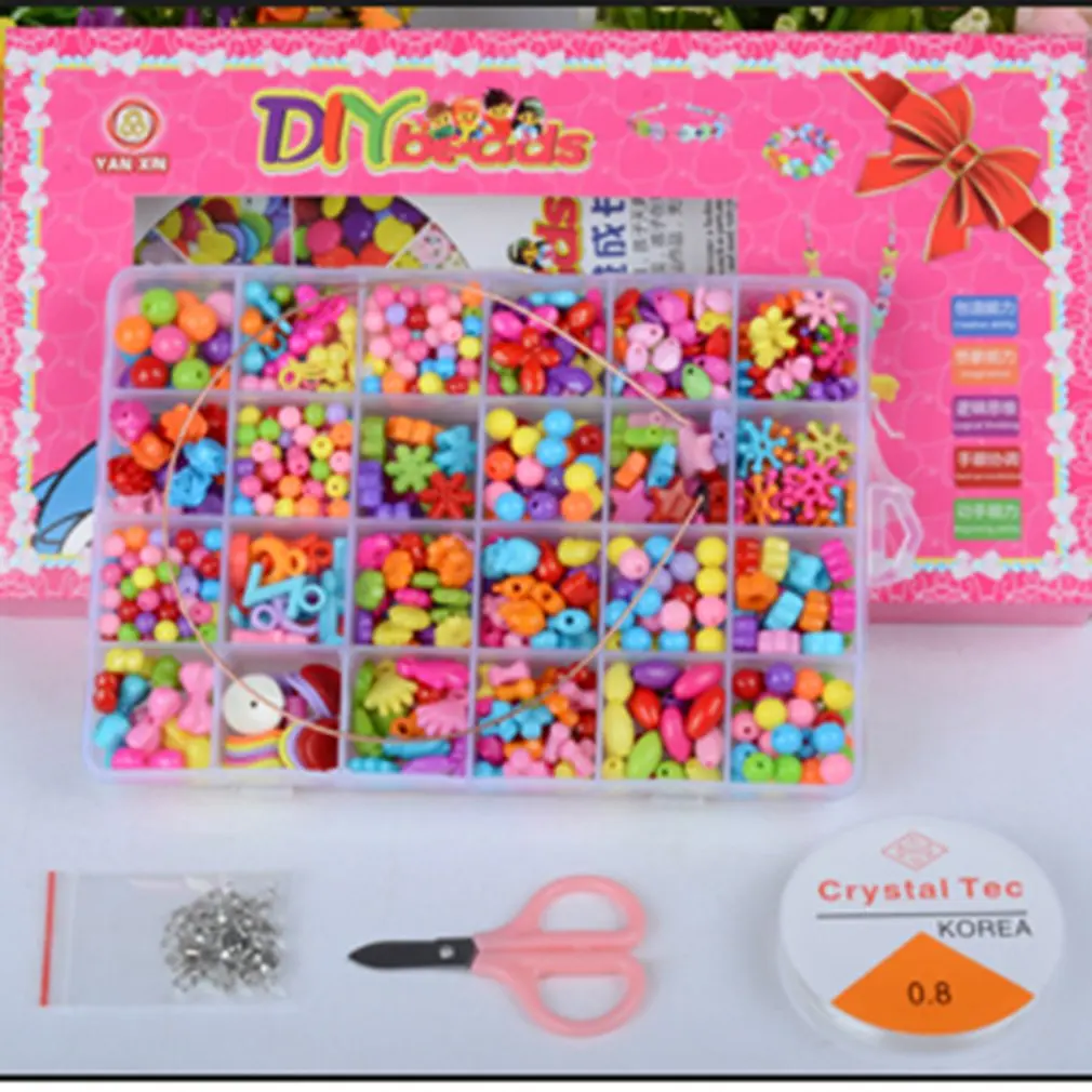24 балки для девочек DIY игрушки художественное ремесло развивающие Brinquedo ручной работы ожерелье Строительный набор макияж интеллект подарок на день рождения