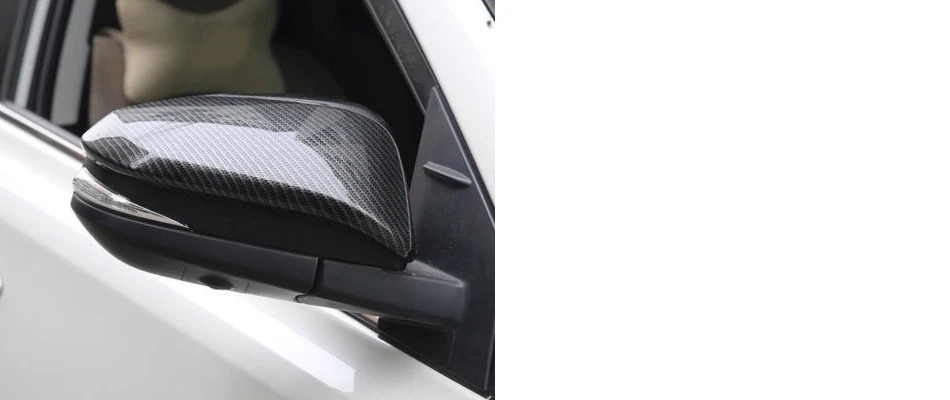 CITALL 2 шт. подходит для Toyota RAV4 Черный ABS углеродное волокно текстура боковое крыло дверь зеркало заднего вида задняя крышка Накладка