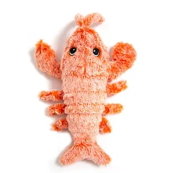 

Dog Plush Toy USB Charging Pet Playing Toys Soothing Plush Lobster Shaped Pets Cat Interactive Jumping Toys For Cat Dog Puppy