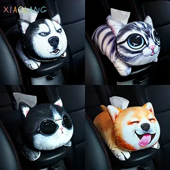 

Creative Tissue Box Car Armrest Box Universal Cartoon Cute Plush Tissue Box Cover Holder Car Interior Products Decoration