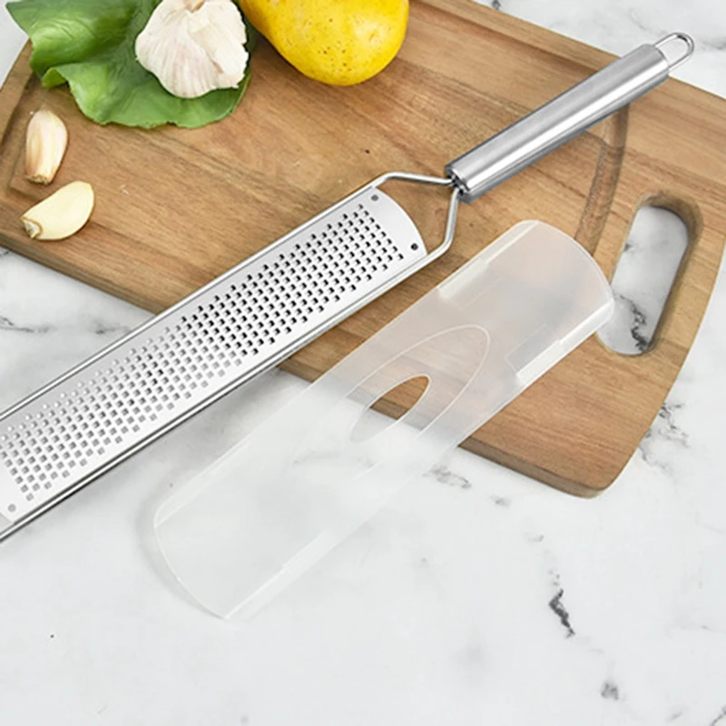 2Pcs Cheese Grater Stainless Steel Fruits Grater with Handle and Dust Cover for Lemon Potato Ginger