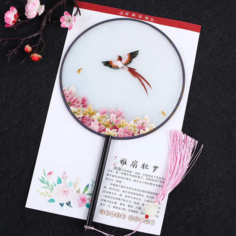 Дворцовый ручной вентилятор классический двусторонний полупрозрачный ручной Сучжоу веер с вышивкой Женская ручка винтажный Bambu китайский вентилятор Hanfu - Цвет: Laiyi