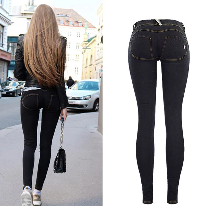 Женские джинсы с низкой талией, женские джинсы с высокой эластичностью размера плюс, Стрейчевые женские джинсы с эффектом потертости, узкие брюки-карандаш KZ013