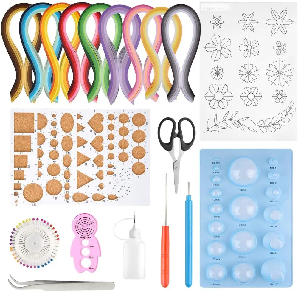 Papel quilling kits 45 cores 900 tiras quilling papel de arte diy artesanato com ferramentas para o presente de natal e decoração de casa diy