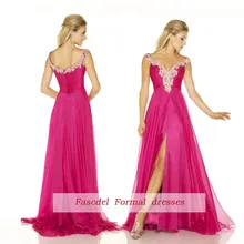 Горячая Распродажа платьев с v-образным вырезом шифоновые платья для выпускного вечера персиковые Длинные свадебные платья для выпускного вечера