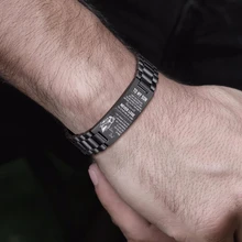 20 мм Ширина мужской браслет в черном персонализированные пользовательские ID тег Нержавеющая сталь ремешок Браслеты для мальчиков сын, Вдохновляющие бирки