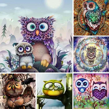 

Full Square Round Drill 5D DIY Diamond Painting Owl Animal Diamond Embroidery Branches Handcraft Mosaic Decoration For Home X7